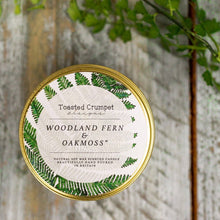 Load image into Gallery viewer, Woodland Fern & Oakmoss Candle in a Matt Gold Tin