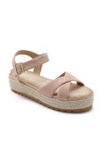 Load image into Gallery viewer, Cross Strap Espadrille Platform Open Toe Buckled Sandals