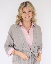Load image into Gallery viewer, Linen and Cotton Blend Tie Front Jacket