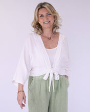 Load image into Gallery viewer, Linen and Cotton Blend Tie Front Jacket