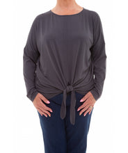Load image into Gallery viewer, Bamboo Jersey Long Sleeve Tie Front Top