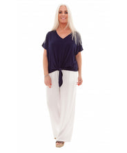 Load image into Gallery viewer, Bamboo Jersey Short Sleeve Tie Front Top