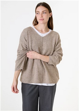 Load image into Gallery viewer, Soft Tweed V-Neck Seam Detail Jumper