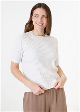 Load image into Gallery viewer, Cashmere Like Cable Short Sleeve Jumper