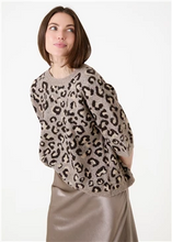 Load image into Gallery viewer, Leopard Jacquard Short Sleeve Raglan Jumper