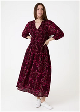 Load image into Gallery viewer, Watercolour Vines Notch Neck Shirring Dress