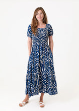 Load image into Gallery viewer, Mono Zebra Shirred Bodice Maxi Dress