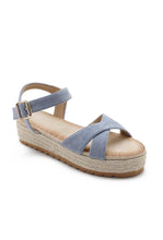 Load image into Gallery viewer, Cross Strap Espadrille Platform Open Toe Buckled Sandals