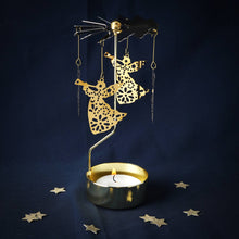 Load image into Gallery viewer, Gold Christmas Angel Tealight Spinner
