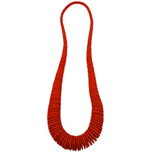 Load image into Gallery viewer, Long Graduated Disc Necklace Orange 38cm
