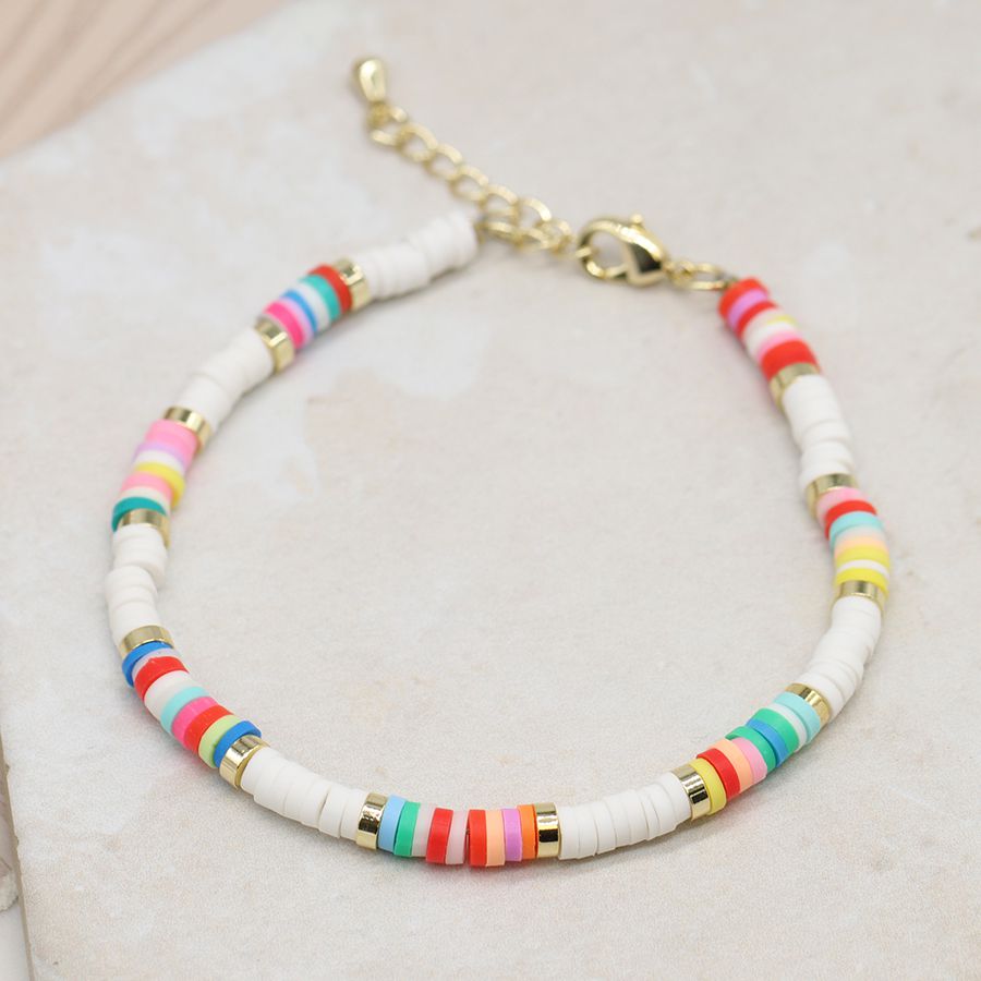 Multicolour Fimo Bead Bracelet