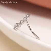 White gold plated crystal column ring