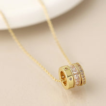 Load image into Gallery viewer, Golden triple mini crystal rings necklace
