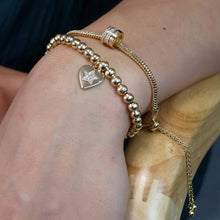 Load image into Gallery viewer, Golden triple mini crystal rings bracelet
