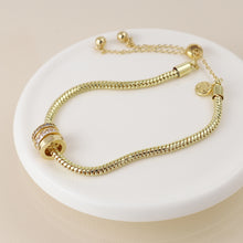 Load image into Gallery viewer, Golden triple mini crystal rings bracelet
