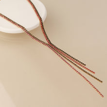 Load image into Gallery viewer, Black and pink mix crystal lariat necklace
