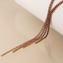Load image into Gallery viewer, Black and pink mix crystal lariat necklace
