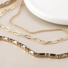 Load image into Gallery viewer, Golden smoky crystals and chains necklace
