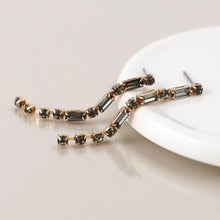 Load image into Gallery viewer, Golden smoky crystal strand earrings
