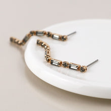 Load image into Gallery viewer, Golden smoky crystal strand earrings
