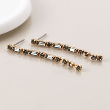 Load image into Gallery viewer, Golden smoky crystal strand earrings
