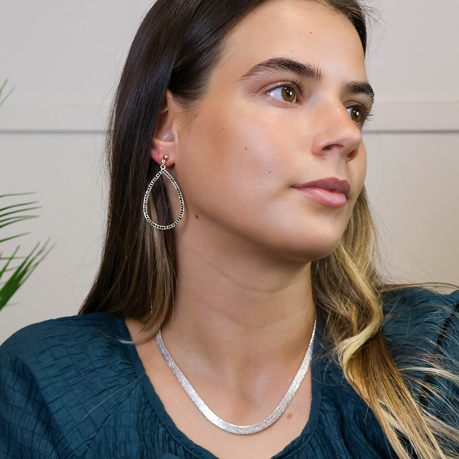 Silver plated liquid chain necklace