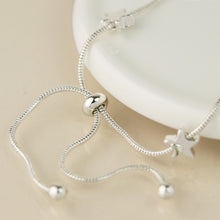 Load image into Gallery viewer, Silver Plated snake chain and stars adjustable bracelet (Copy)
