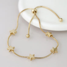 Load image into Gallery viewer, Golden snake chain and stars adjustable bracelet
