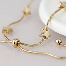 Load image into Gallery viewer, Golden snake chain and stars adjustable bracelet
