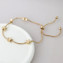 Load image into Gallery viewer, Golden snake chain and stars adjustable bracelet
