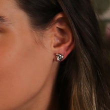 Load image into Gallery viewer, Silver plated infinity knot earrings
