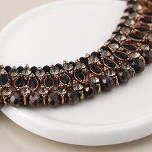 Load image into Gallery viewer, Antique style black crystal layers necklace

