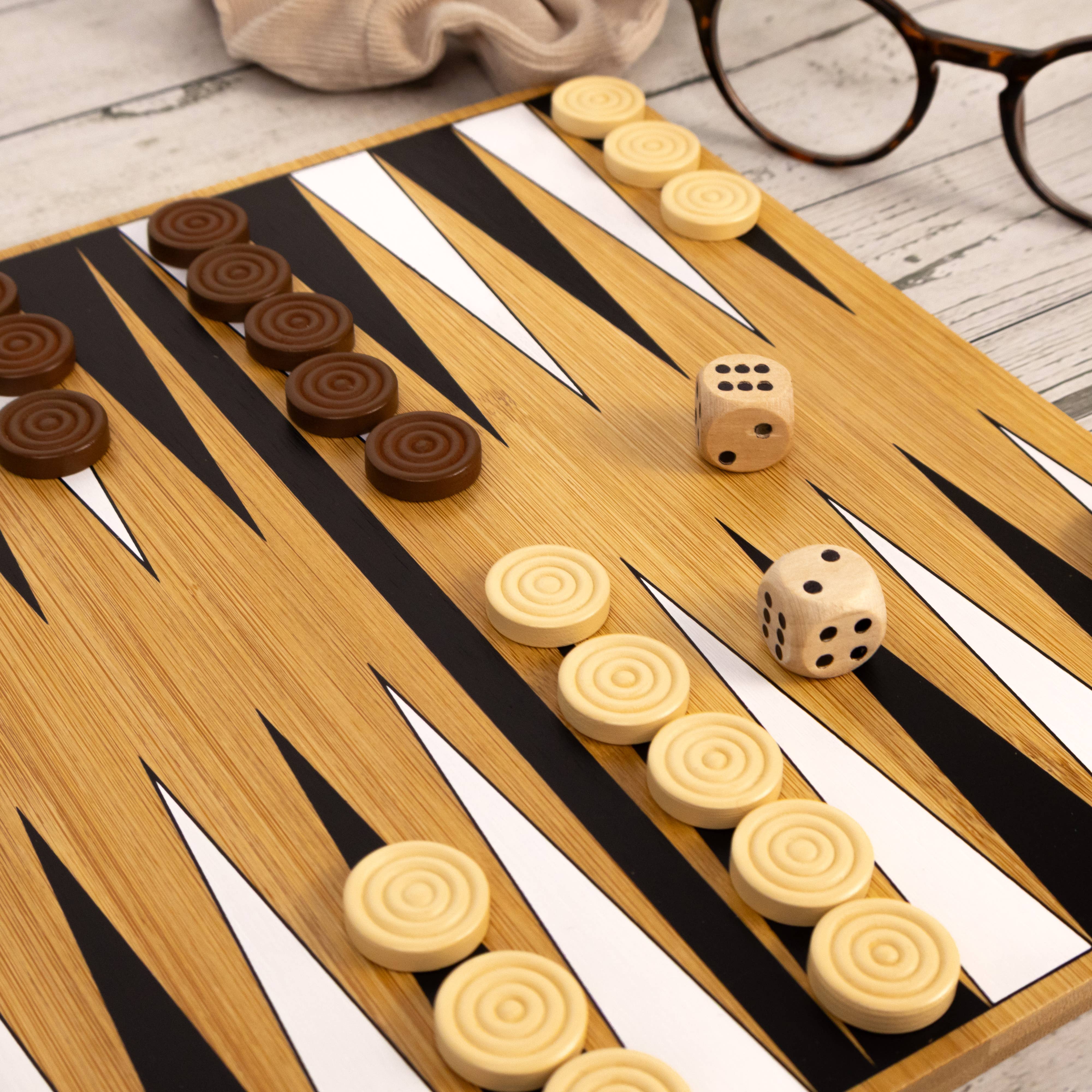 Bamboo Backgammon & Chess Set