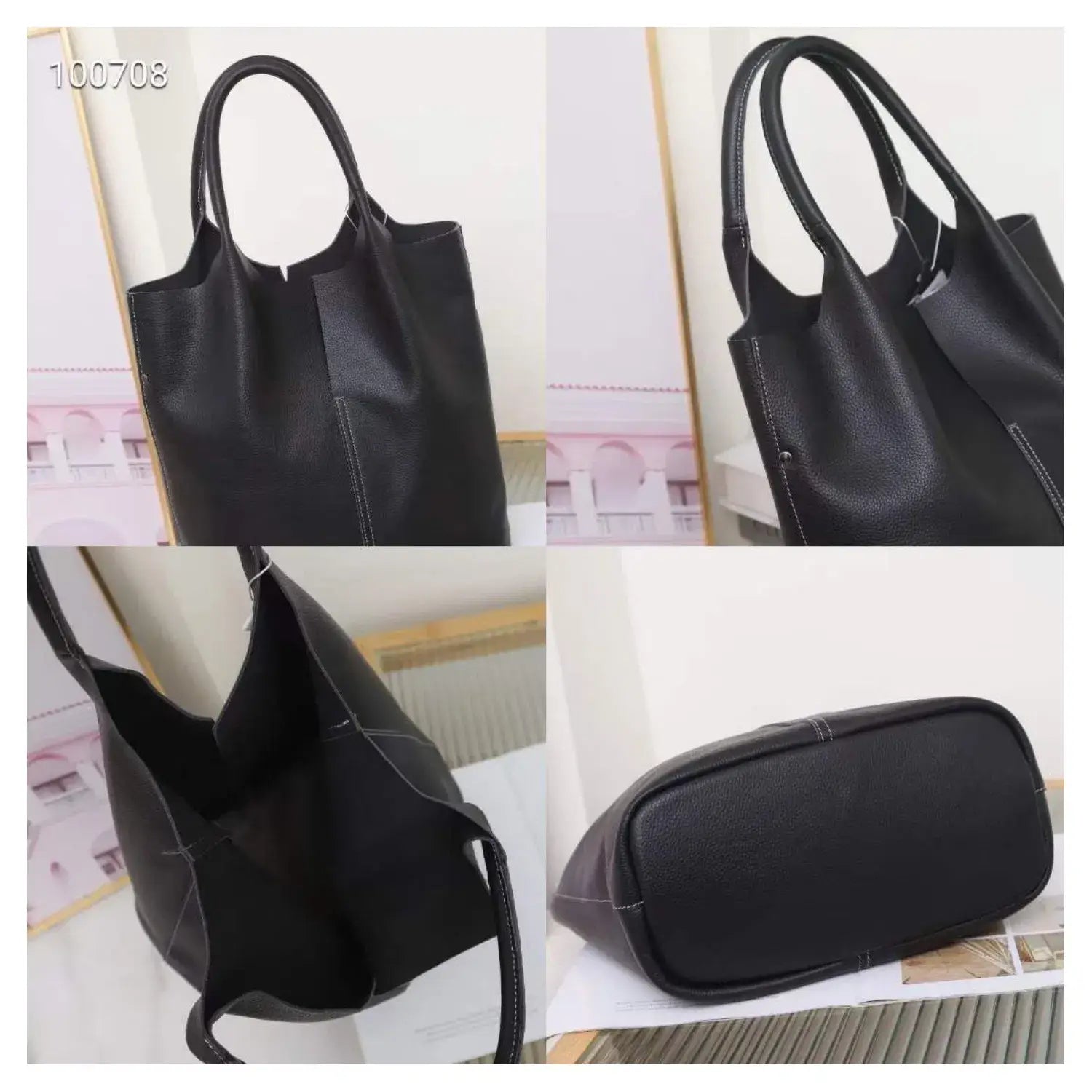 Genuine Leather Soft Hobo Tote Bag