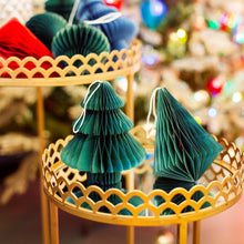 Load image into Gallery viewer, Green Tree &amp; Diamond Paper Honeycomb Hanging Dec Ast
