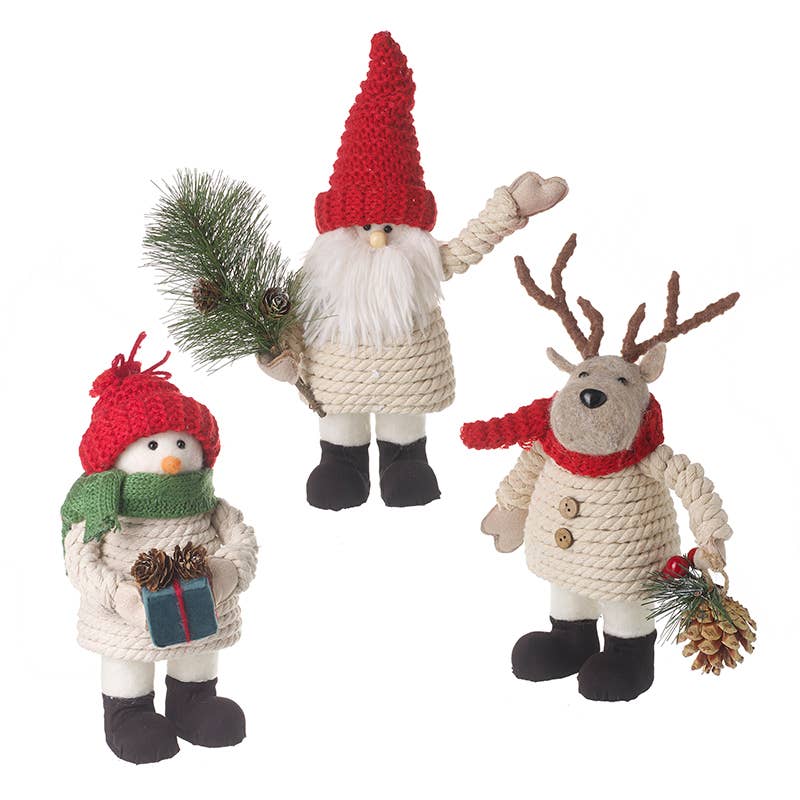FABRIC SANTA SNOWMAN REINDEER MIX