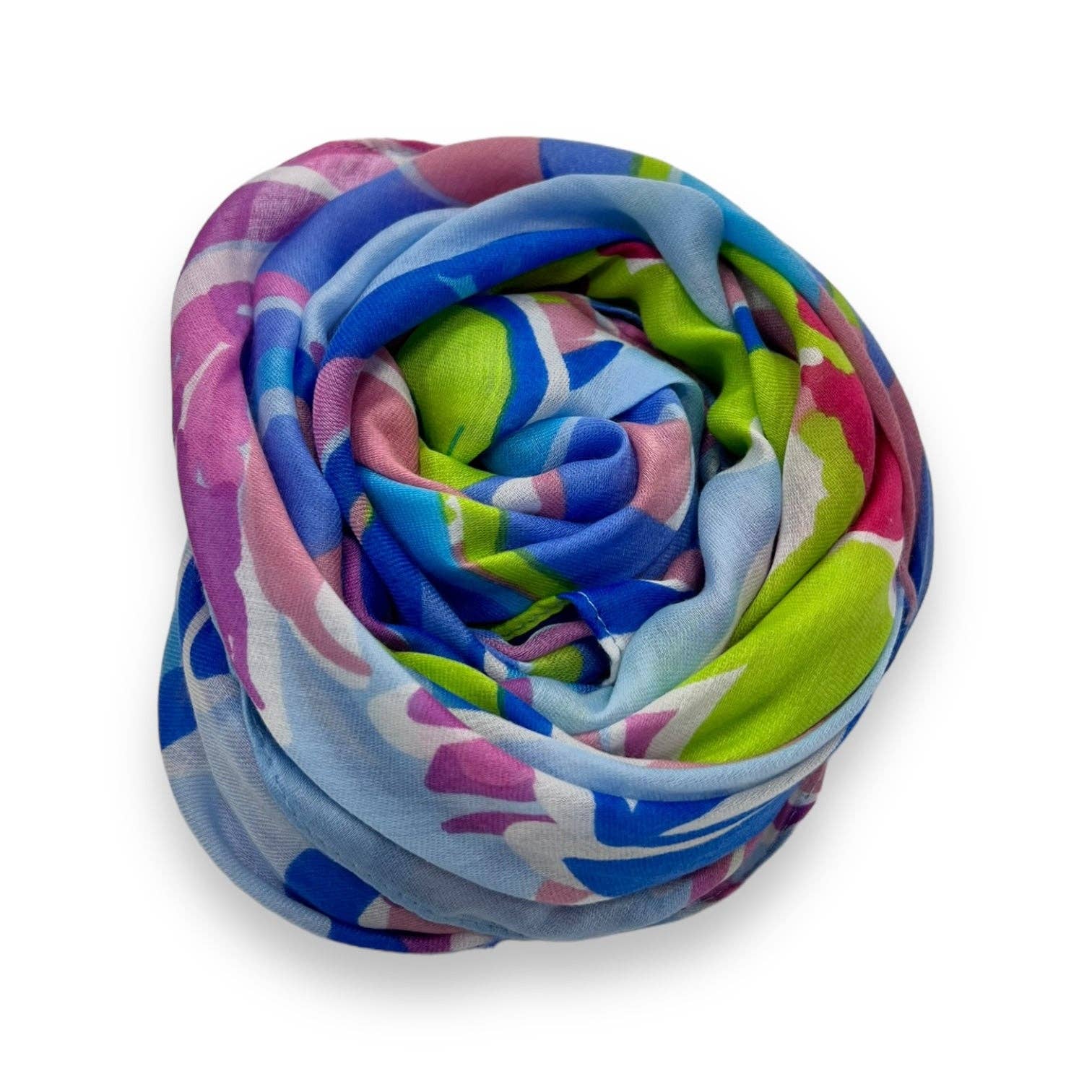 Tropical Flower and Leaves Print Scarf