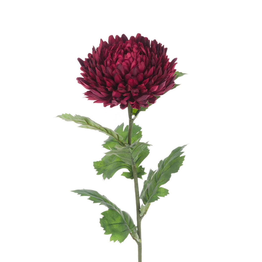 Faux Chrysanthemum Burgundy Spray