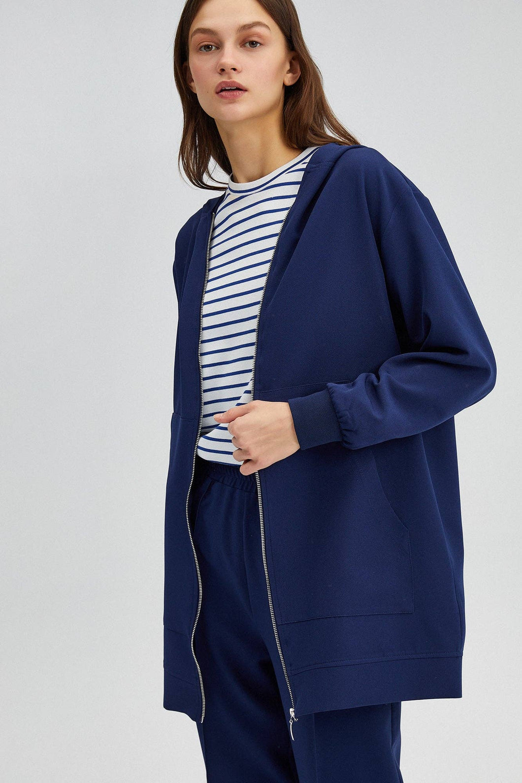 ZIPPED THIN CREPE JACKET