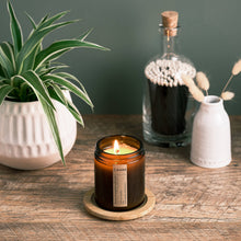 Load image into Gallery viewer, Citrus, Musk &amp; Patchouli Amber Jar Candle | Luxury Candle

