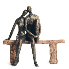 Load image into Gallery viewer, Couple on Bench Sculpture

