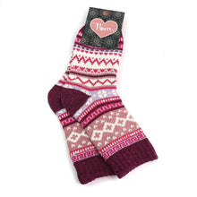 Load image into Gallery viewer, mix nordic wool blend winter socks
