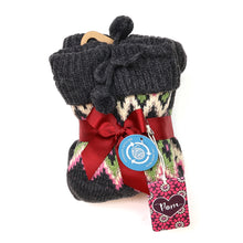 Load image into Gallery viewer, Charcoal mix diamond knit slipper socks
