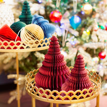 Load image into Gallery viewer, Crimson Honeycomb Tree Standing Decoration Set 2
