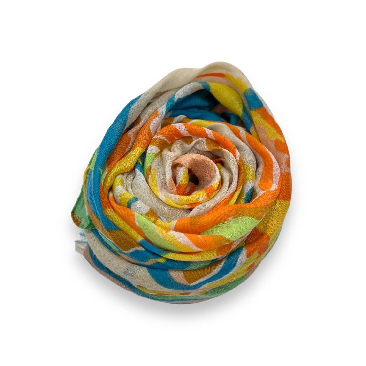 Tropical Flower and Leaves Print Scarf