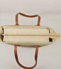 Load image into Gallery viewer, Medium Size Striped Paper Straw Basket Bag+ Hat Set-CLS-4
