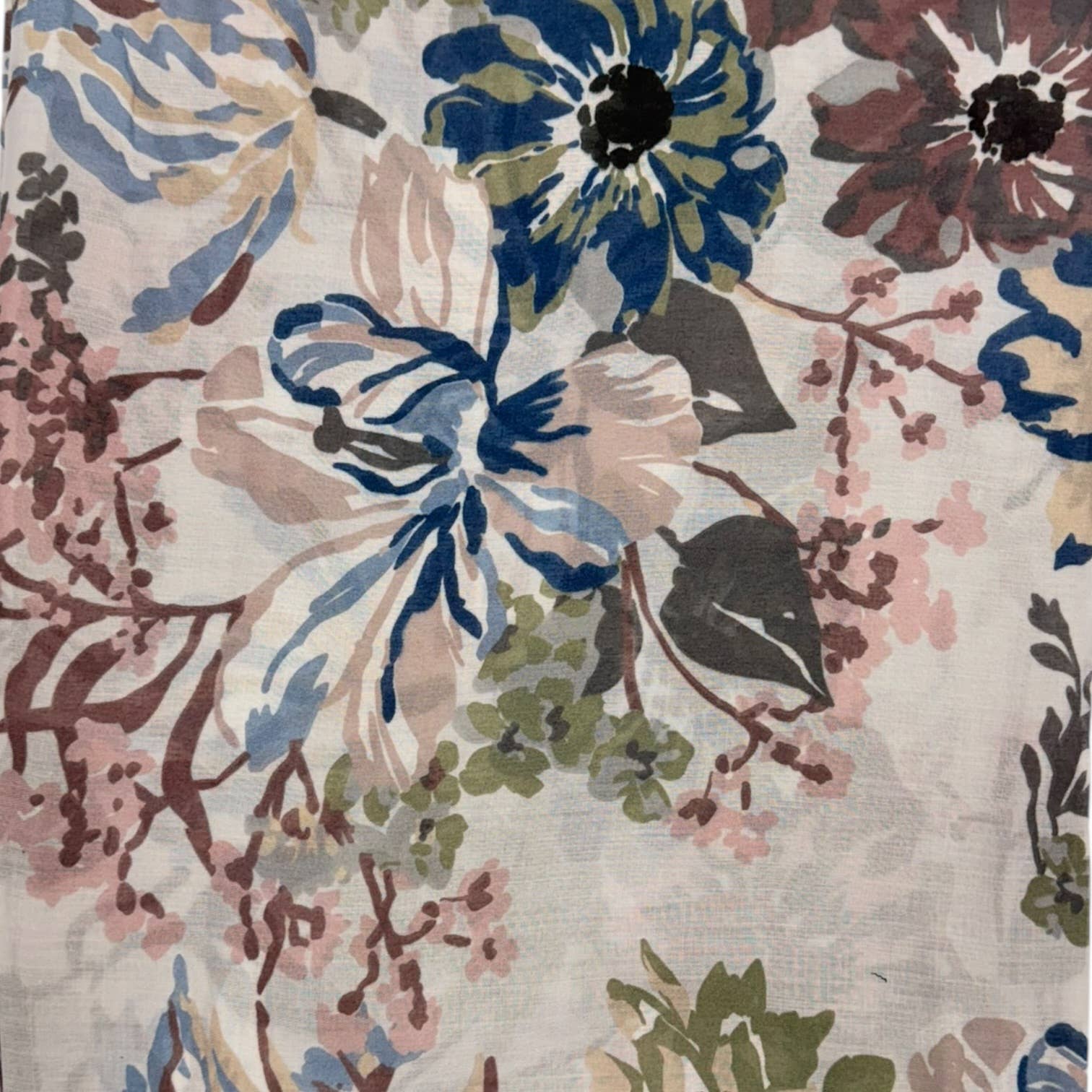 Soft Vintage Floral Print Scarf