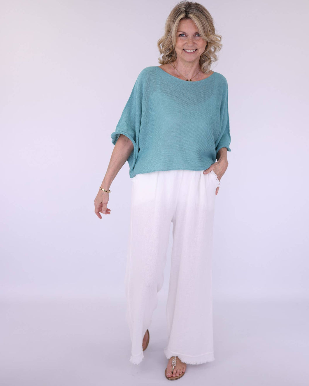 Linen and Cotton Blend Trousers