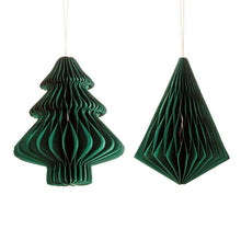Load image into Gallery viewer, Green Tree &amp; Diamond Paper Honeycomb Hanging Dec Ast
