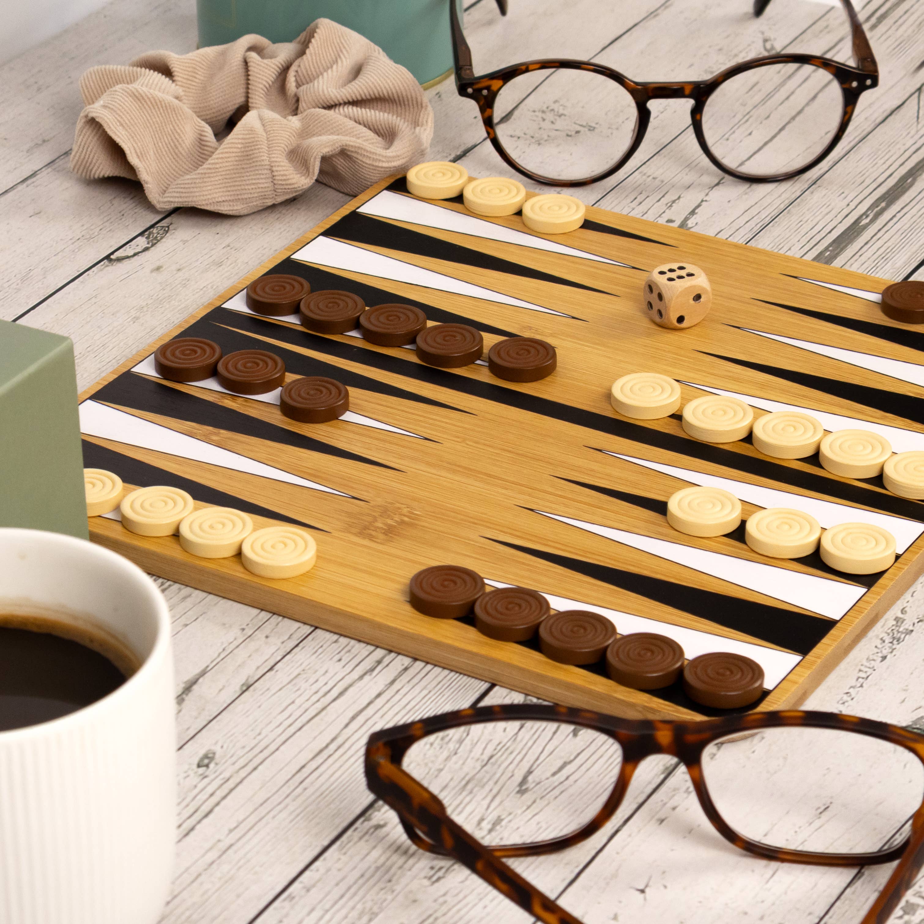 Bamboo Backgammon & Chess Set